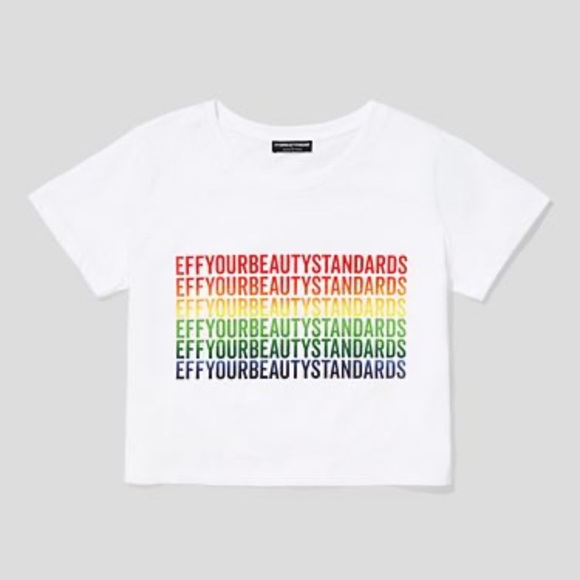 Fashion To Figure EYBS White Crop Tee NWT 1X & 2X - Picture 11 of 14